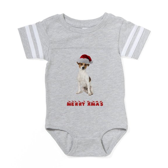 CafePress - FIN Jrt Merry Xmas - Cute Infant Baby Football Bodysuit