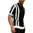 thumbnail image 5 of COSFO Striped Mens Golf Polo Shirts Knit Casual Short Sleeve Shirt Slim Fit Collared Pullover Button Tops, 5 of 5