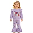 thumbnail image 5 of Nwiuh Toddler Pajama Outfit Set Kids Slim Fit Tops and Pants Boys Girls Lounge Sets Loungwear Sleepwear (Purple, 18-24 Months), 5 of 5