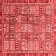 thumbnail image 1 of Ahgly Company Machine Washable Indoor Square Abstract Red Modern Area Rugs, 4' Square, 1 of 4