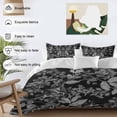 thumbnail image 4 of Black and White Floral Duvet Cover Set, Modern Oil Painting Abstract Art Soft Duvet Cover California King Bedding Set 4 Pieces, 1 Quiltcover and 2 Pillowcases with Zipper, 1 Bed Sheet for All Seasons, 4 of 9
