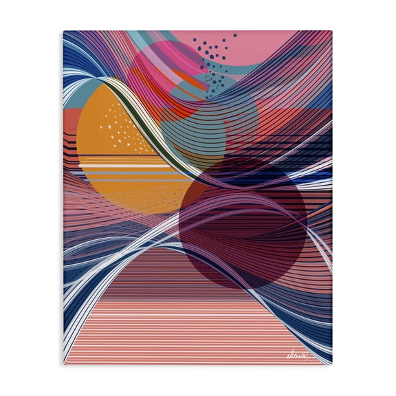 Stupell Industries Modern Waves & Circles Abstraction Canvas Art, 16 x 20, by Ishita Banerjee