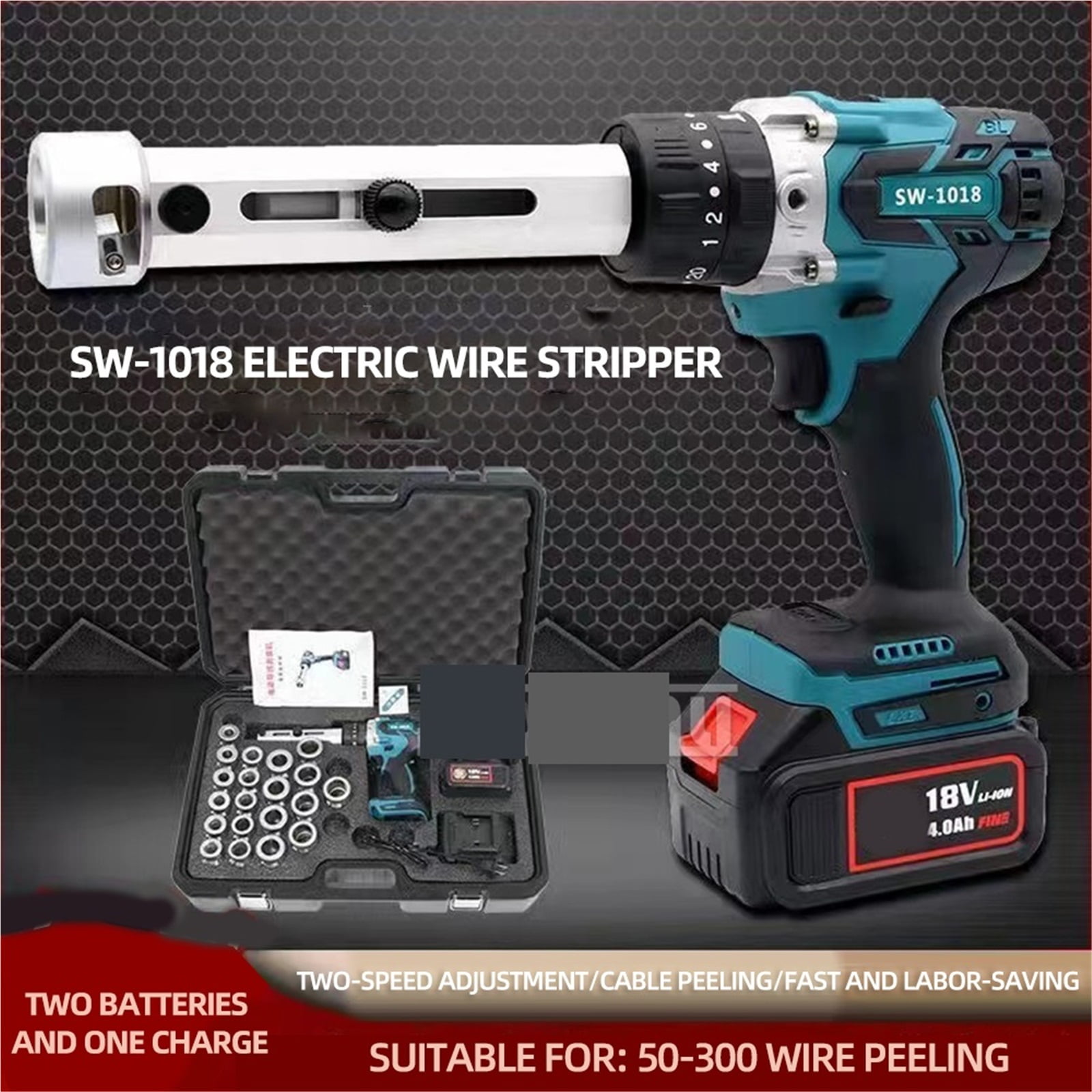 SW1018 Electric Wire Stripper 50-300m² Cable Peeling Machine, Cable Stripper,wire Stripping Machine , Wire Stripping Tool ,Heavy Duty Build