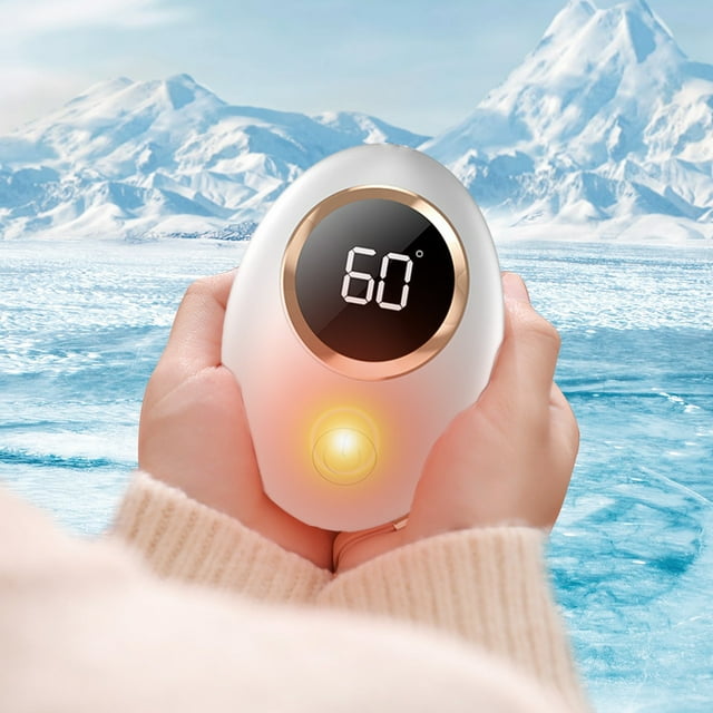 Cagogo Rechargeable Hand Warmer, 3000mAh Digital Display Intelligent Temperature Control Portable Heater, 3 Heat Settings Fast Heating for Winter Outdoor Activities, USB-C Charging Personal Warmth