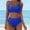 Blue, variant on Tankini Swimsuit for Women Wrap Cheeky High Cut Bikini Two-Piece Sets Womens Vacation Outfits