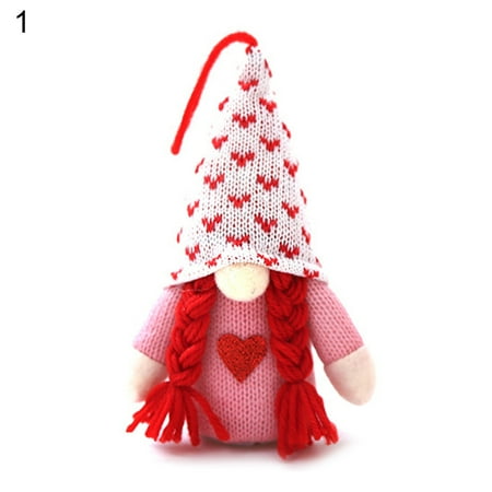 

NUNU Eye-catching Elf Doll Fine Stitching Fabric Christmas Tree Gnome Pendant with LED Light Party Supplies