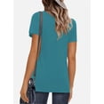 thumbnail image 2 of Womens Summer Casual Short Sleeve Tunics Tops Crew Neck Blouses Dressy Basic Shirts, 2 of 6