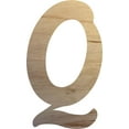 thumbnail image 1 of Wooden Letter Small Q, Unfinished 6'' Tall Craft Alphabet Wood Letter, 1 of 3
