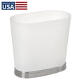 thumbnail image 4 of iDesign Gina Bathroom Trash Can, 3.2 Gallon Small Plastic Oval Open Top Garbage Bin, Made in USA, 2 Pack, Silver, 4 of 5