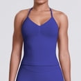 thumbnail image 3 of Sokhug Womens Halter Tank Tops Longline Strappy Top with Built-in Bra V Neck Backless Gym Workout Camis with Adjustable Strap, 3 of 8