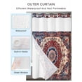 thumbnail image 2 of No Hook Oriental Red Blue Shower Curtain with Snap in Liner Set, Rustic Tribal Patterns Ethnic Bohemian Waterproof Fabric Bathroom Curtains with See Through Top Window, Hotel Style Stall 48 x 72 Inch, 2 of 7