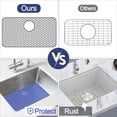 thumbnail image 7 of Silicone Sink Protector, 26" x 14" Rear Drain Kitchen Sink Mat for Sink Bottom, Non-Slip and Heat-Resistant, For Farmhouse and Stainless Steel Sinks, With a Scrub Sponge(Rear Hole), 7 of 7