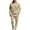 Khaki, variant on Men’s Hooded Pullover Sweatshirt and Jogger Pants Two-Piece Set Casual Drawstring Hoodie with Kangaroo Pocket