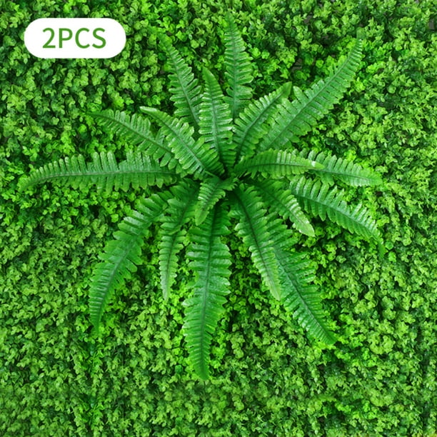 Plantas artificiales decoración de la pared para colgar al aire libre de plástico de imitación de hoja verde de fondo decoración de la boda, M 2 Piezas Yuarrent HA005109-02