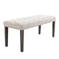 thumbnail image 6 of Upholstered Tufted Bench , Velvet Dining Bench Bedroom Bench  Footrest Stool Accent Bench for Entryway Dining Room Living Room, Beige, 6 of 10