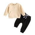 thumbnail image 2 of Esaierr Baby Toddler Infant Boys Clothes Fall Sweatshirt Outfits Pullover Embroidery Long-Sleeved Sweatsuit Sweatpants Sets 2PCS Tracksuit for 1Month-3Years, 2 of 9