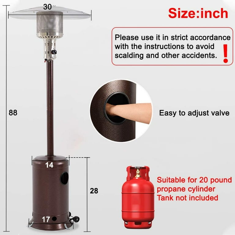 Bronze Garden Outdoor Patio Heater Propane Standing LP Gas Steel w/accessorie 87 Bronze Garden Outdoor Patio Heater Propane Standing LP Gas Steel w/accessorie 87