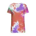 thumbnail image 4 of Jewelreauty Women's Casual V Neck Shirts Summer Short Sleeve Tie-Dye Tunic Tops 2025 Loose Tee Blouses (S, Red), 4 of 5