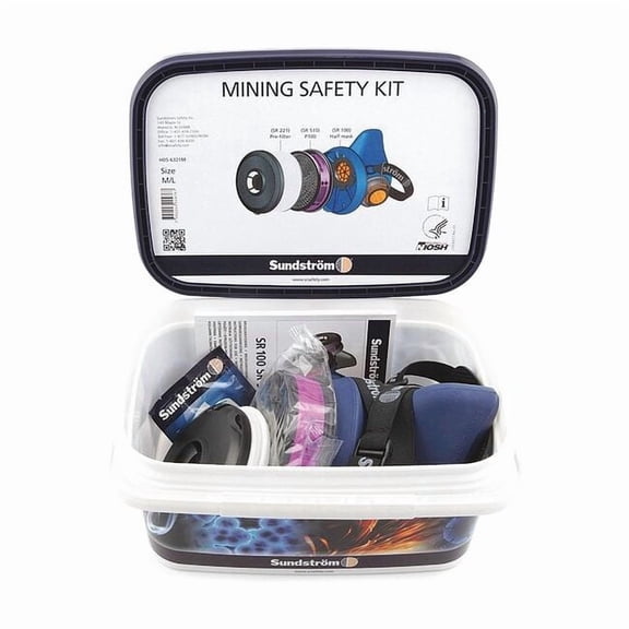 Sundstrom Safety Half Mask Respirator Kit,M/L,Blue H05-6321M
