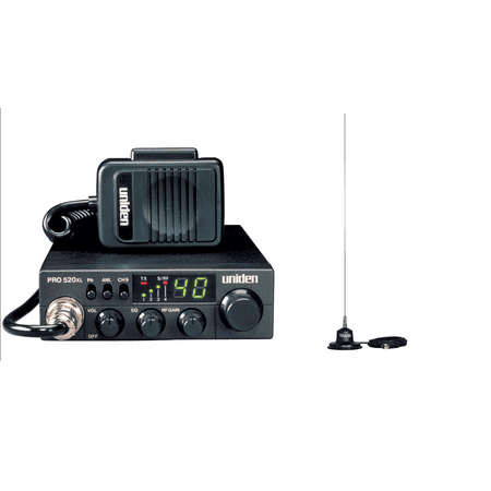 Uniden PRO520XL 40-Channel Compact CB Radio and Tram Antenna Kit