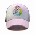thumbnail image 2 of Waldeal Girls' Unicorn Trucker Hat, Adjustable Mesh Snapback Baseball Cap for Toddler Kids Children, 2 of 6