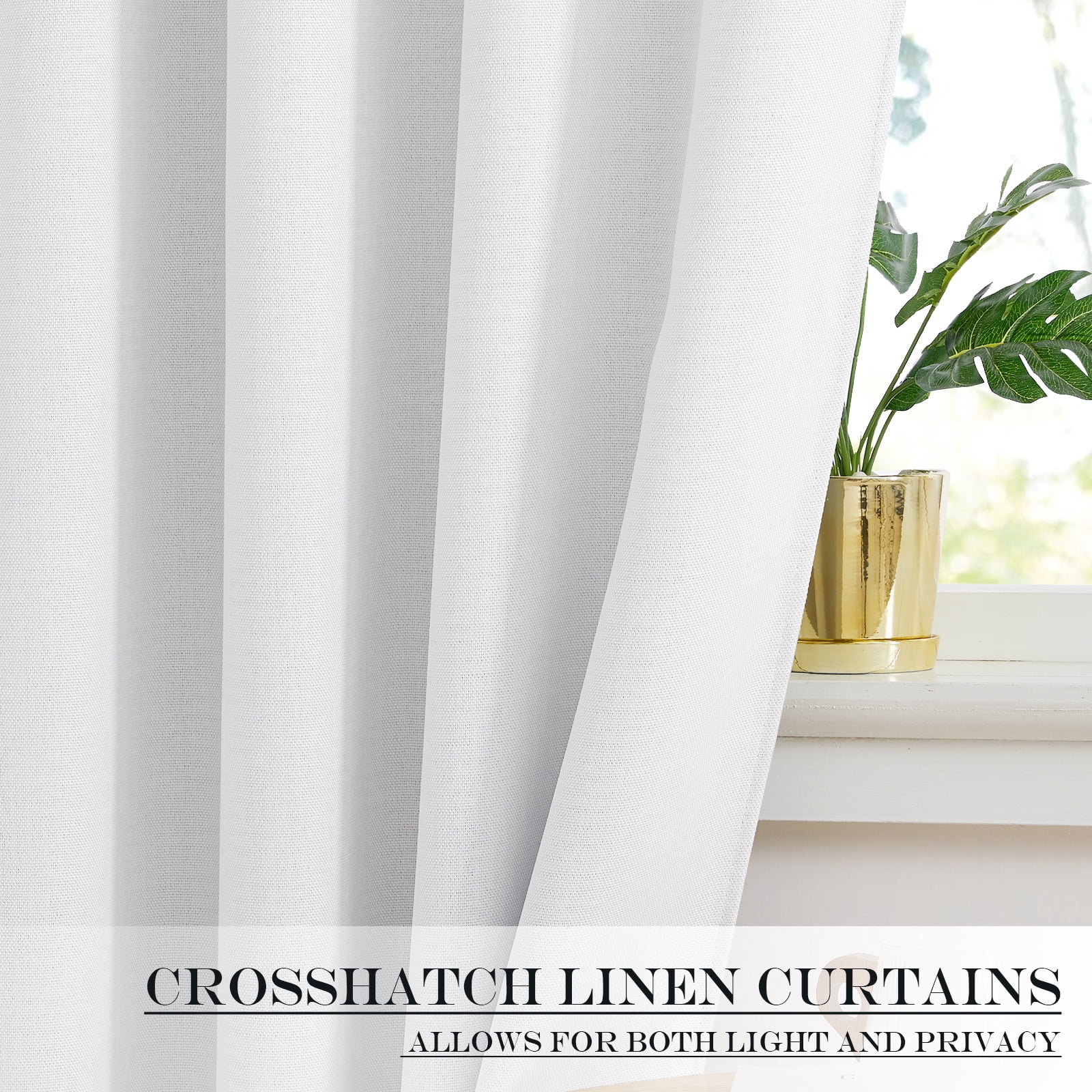NICETOWN Side Door Window Curtains Rod Pocket Faux Linen Blackout Thermal Insulated Curtain for Glass Door, 54"x72", Greyish White, 1 Panel