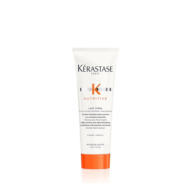 KÉRASTASE Acondicionador Hidratante Kerastase Nutritive Lait Vital Para Cabello Fino A Medio-Seco: Ilumina El Cabello Y Facilita El Desenredado, Con Proteínas Vegetales Y Niacina