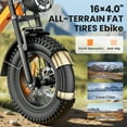 thumbnail image 4 of Spacewalk 16" Fat Tire Ebike, 750W, 21.7MPH, 48V/15AH Battery, 4 Shock Absorbers, Compact for Riders Under 5'2" & Teens., 4 of 6