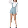 thumbnail image 2 of INSPIRE CHIC Women's Casual Strap Cotton Relax Summer Overall with Belt Blue S, 2 of 5