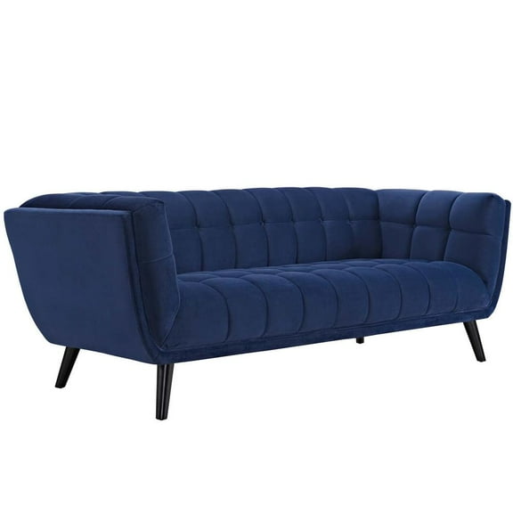 Modway Bestow Performance Velvet Sofa in Navy