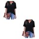 thumbnail image 3 of sweethay Blusa con cuello en V para mujer, jersey de manga corta, camisa Floral bonita, fiesta de vacaciones, compras, Top de verano, ropa de Type11 NO11, 3 of 6