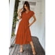 thumbnail image 5 of Vestido PRETTYGARDEN cruzado con escote en V, maxi de verano color rojo talla M, 5 of 7