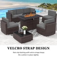 thumbnail image 2 of Sunny Hill 8 Metal Sectional Outdoor Conversation Sets with Sofa and Table, Brown/Gray, 2 of 7