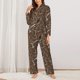 thumbnail image 2 of Balery Coffee pots Conjunto de Pijama con Estampado para Mujer, Conjunto de Dos Piezas con Manga Larga, Ropa de Dormir Suave con Bolsillos, Pijamas Cómodos-Small, 2 of 7