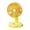 Yellow, variant on Summer Round Base Rechargeable Desktop Cooling Fan, Portable Quiet Strong Wind Small Table Fan for Outdoor Camping, Office, Bedroom, Dorm and Gift Giving