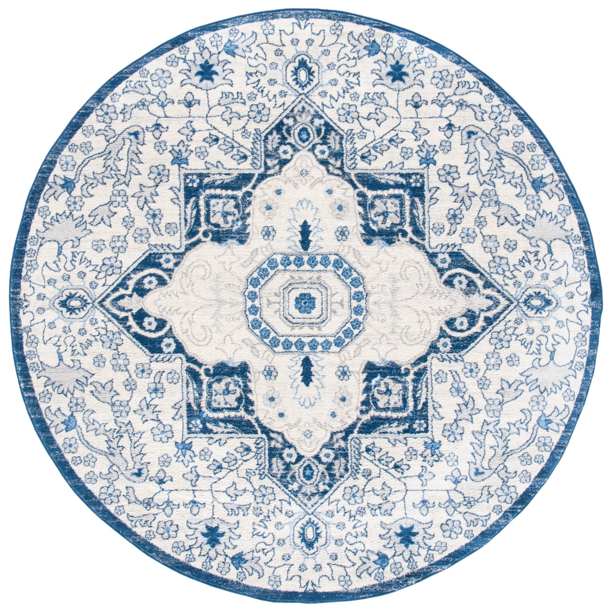 SAFAVIEH Brentwood Trecia Oriental Area Rug, Cream/Blue, 5'3" x 7'6"