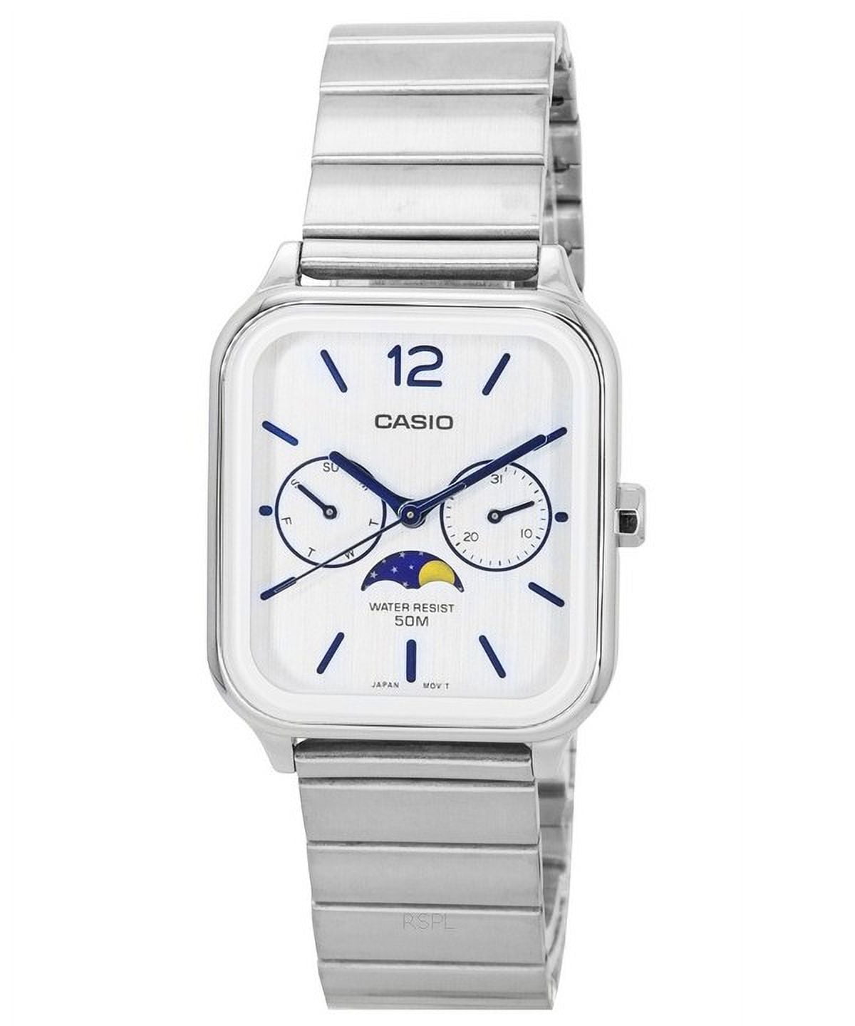 Casio Men's Standard Analog Moon Phase Watch, Stainless Steel Case, Leather Strap, Black Dial, Quartz MTP-M305L-1A - Walmart.com Casio Men's Standard Analog Moon Phase Watch, Stainless Steel Case, Leather Strap, Black Dial, Quartz MTP-M305L-1A - Walmart.com