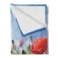 thumbnail image 2 of Country Soft Flannel Fleece Throw Blanket, Idyllic Spring Meadow Poppy and Daisy Flowers Sunny Air Clouds Garden Design, Cozy Plush for Indoor and Outdoor Use, 60" x 80", Multicolor, by Ambesonne, 2 of 5