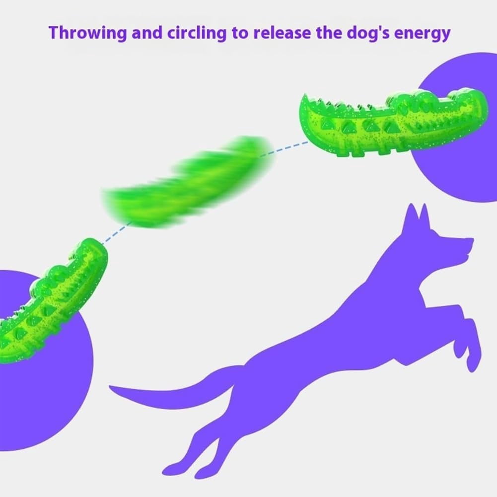 Slow Feed Chew and Fetch Crocodile Dog Toy, Interactive Slow Feeder Puzzle for Snack Stash, Play & Teeth Cleaning, for Large, Medium & Small Dogs