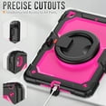 thumbnail image 6 of TECH CIRCLE Rugged Case for Apple (10.2-Inch) iPad Tablet (iPad 9th/8th/7th Gen) - Drop Proof Protective Kickstand Case Portable Handle Sturdy Cover with [Screen Protector], Black+Rose, 6 of 8