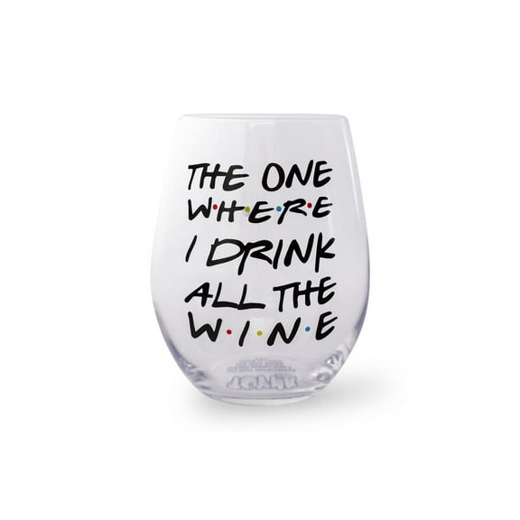 "The One Where I Drink All The Wine" Friends Inspired Stemless Wine Glass | Holds 20 Ounces