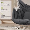 thumbnail image 4 of SZZJKJ Hammock Chair, Hanging Chair for Outdoor Spaces, Bedrooms and Patios (Dark Gray), 4 of 8