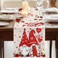 thumbnail image 3 of Table Runners 90 Inches Long Dress Scarves, Valentine's Day Farmhouse Coffee/Dining/Kitchen Table Runner for Living Room, Cute Gnomes Red Love Rose Trees Romantic 13x90 Inch, 3 of 9