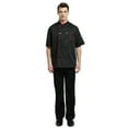 thumbnail image 3 of Toptie Short Sleeve Chef Jacket Kitchen Cook Coat Stripe Uniforms-Black-L, 3 of 5