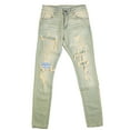 thumbnail image 6 of Crysp Denim Men's Distressed Rip & Repair Sand Wash Skinny Fit Stretch Jeans (28, Sand Wash), 6 of 7