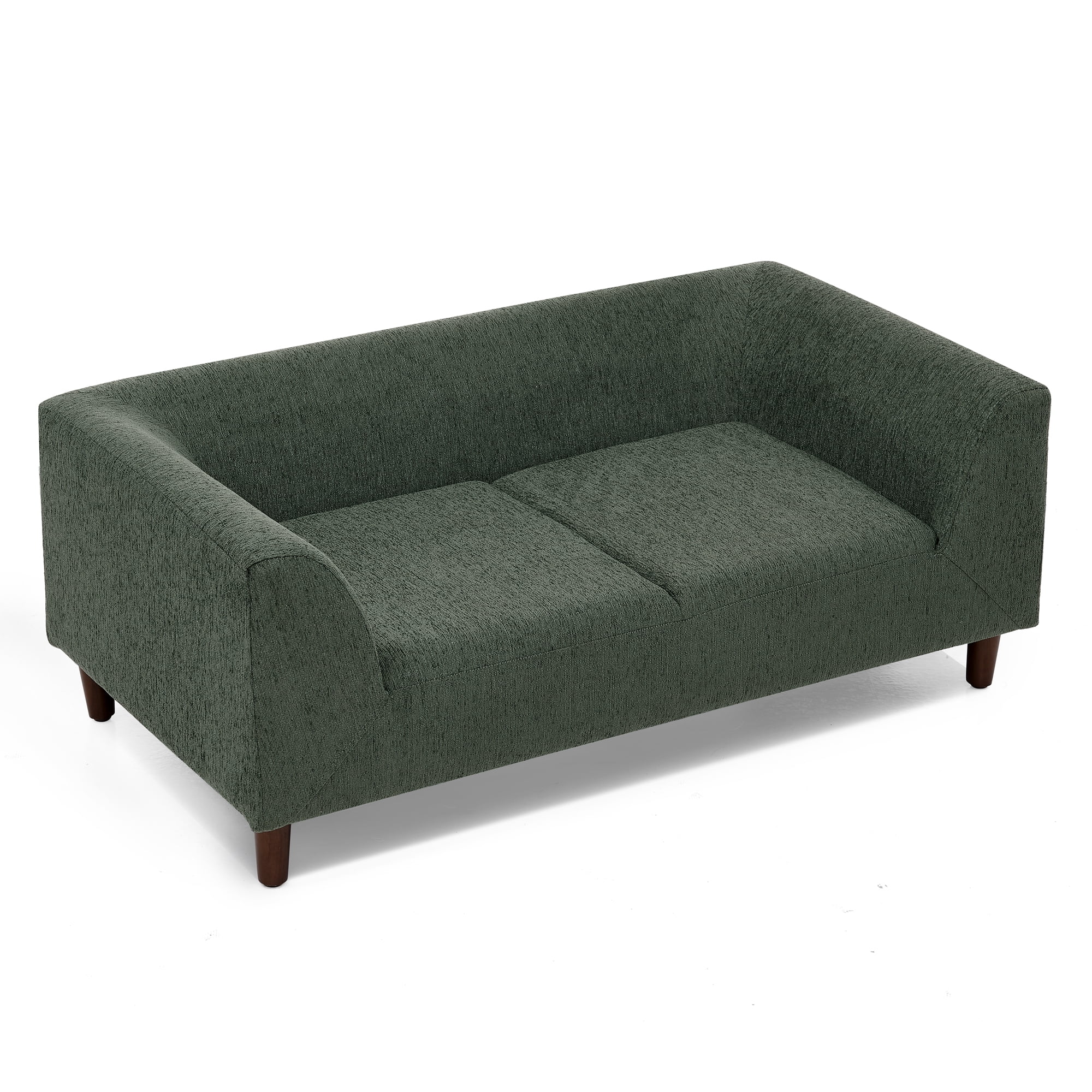YIYADO Olive Green Modern Rectangular Pet Sofa with Backrest & Armrests, Soft Comfortable Dog Couch for Small & Medium Dogs, Sturdy Pet Furniture with Short Legs