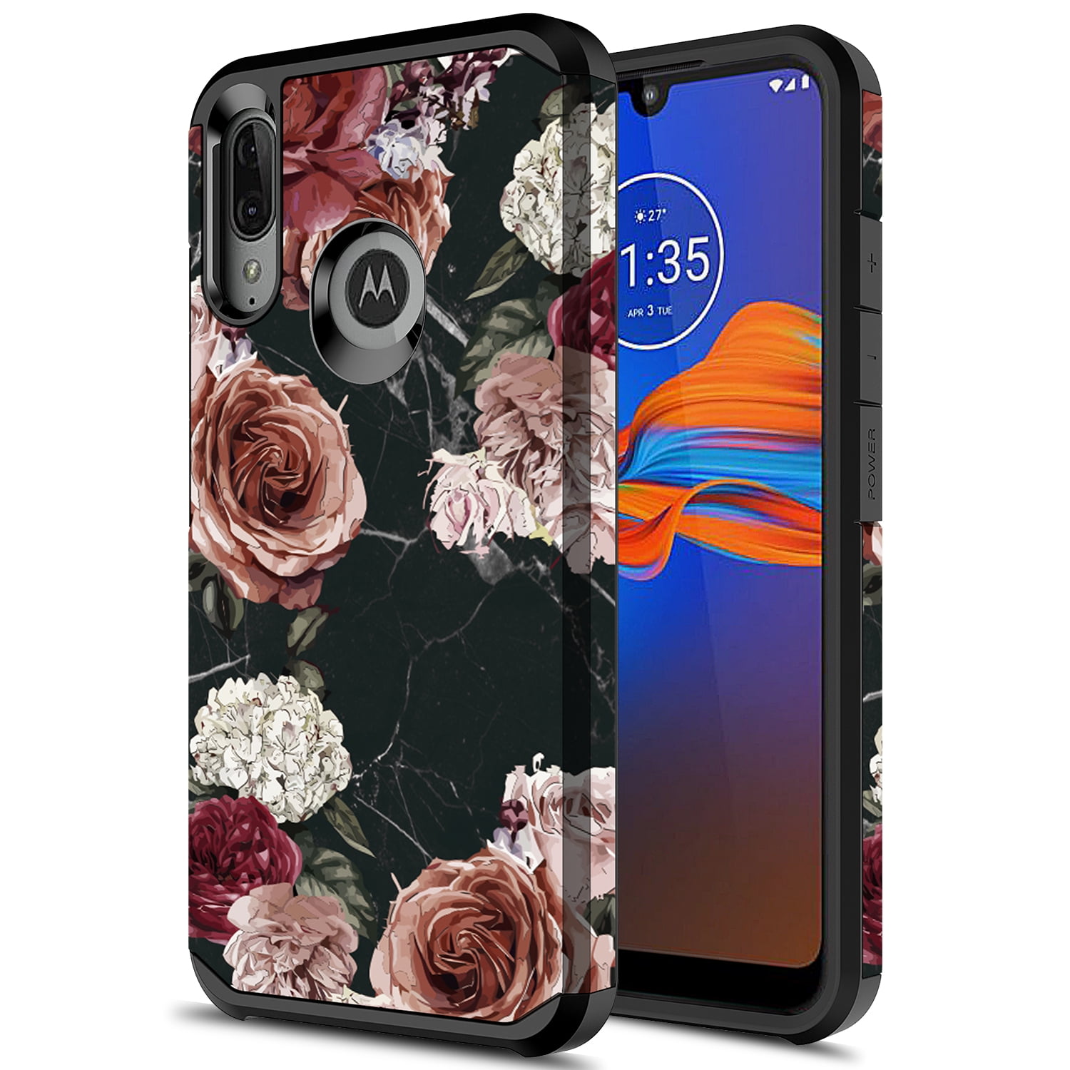 Moto E6 Plus Case, KAESAR Hybird Drop Protection Sleek Slim Dual Layer