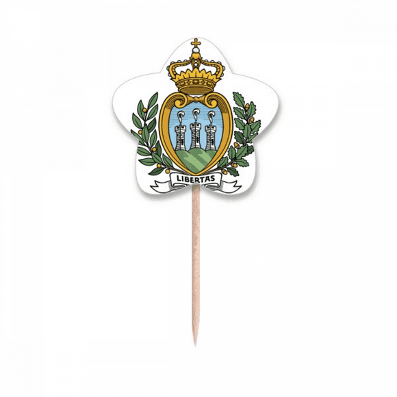 san marino eu national emblem Toothpick Flags Star Lable Cupcake Picks