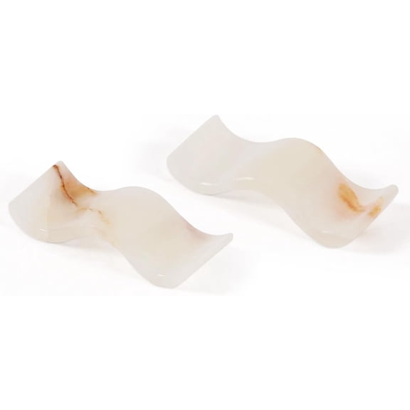 Radicaln Marble Chopstick Holder Set of 2 for Table Handmade Cream Onyx Chopstick Organizer, Chopstick Rests, Chopsticks Holders for Cooking Chopsticks, Dining Table Chop sticks Rest Set