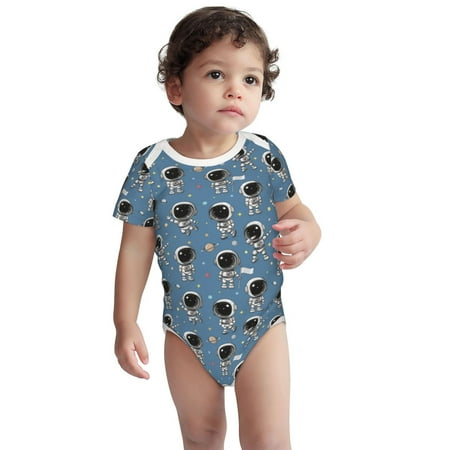 

Fotbe Astronaut Pattern Unisex-baby Short-sleeve Bodysuit Short Sleeve Bodysuits One-piece 100% Organic Cotton for Infant Baby Boys Unisex-18 Months